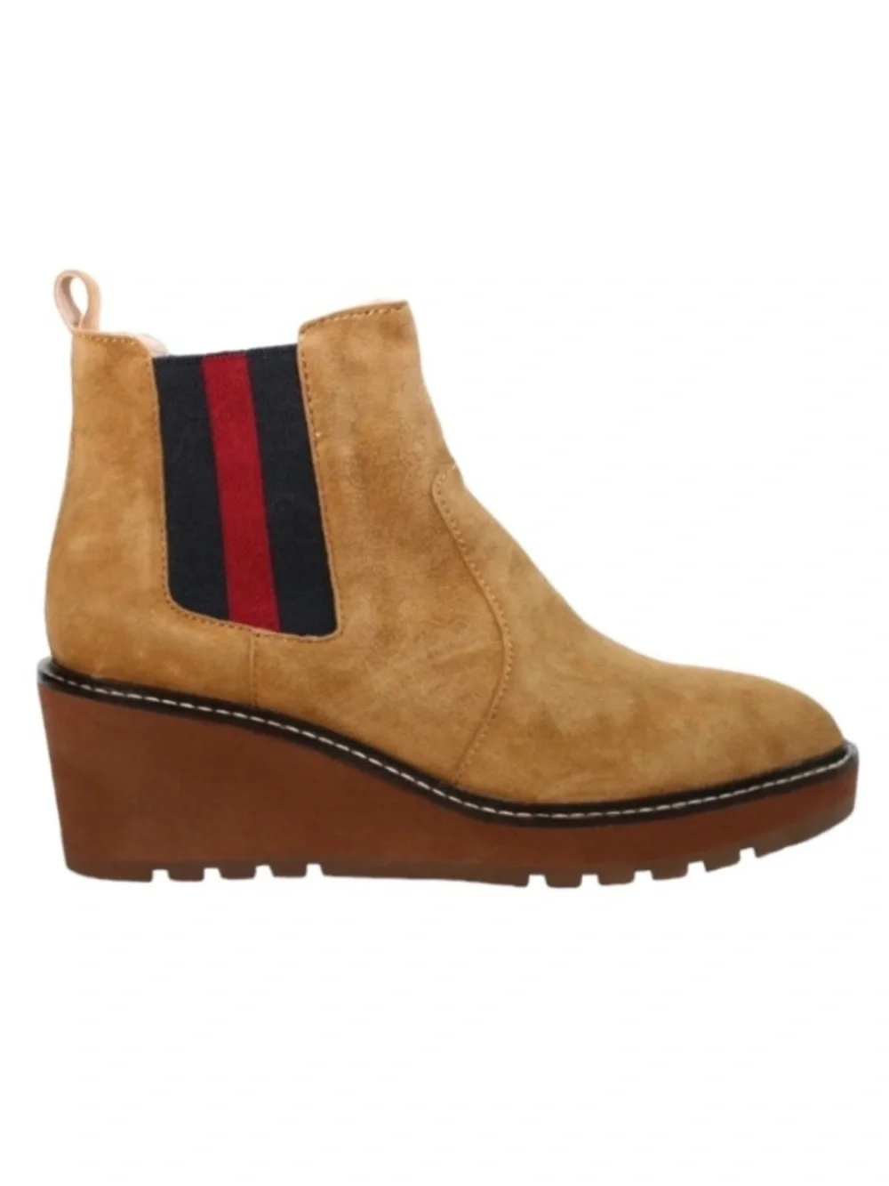 New! CECELIA NEW YORK GEMMA SLIP ON LOW WEDGE BOOT NUTELLA  SZ  9.5